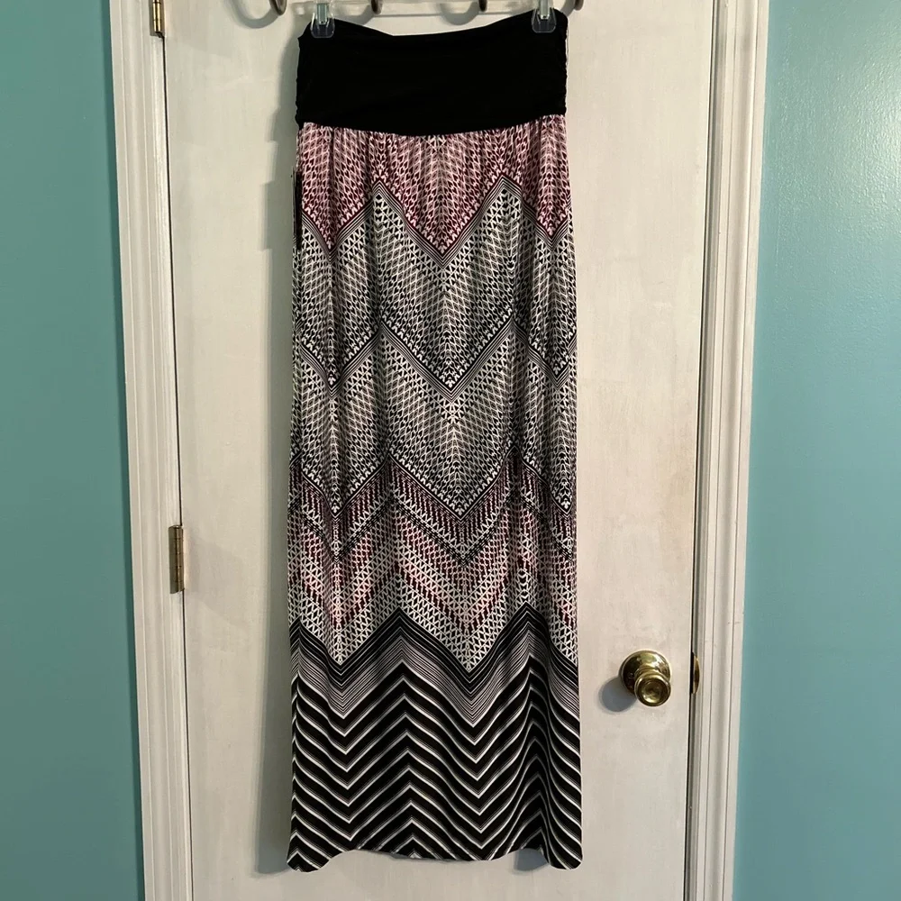 NWT AB Studio Women’s Chevron Maxi Skirt, Size XL - Picture 1 of 5